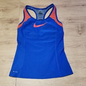 Nike Women's Blue and Orange Tank Top